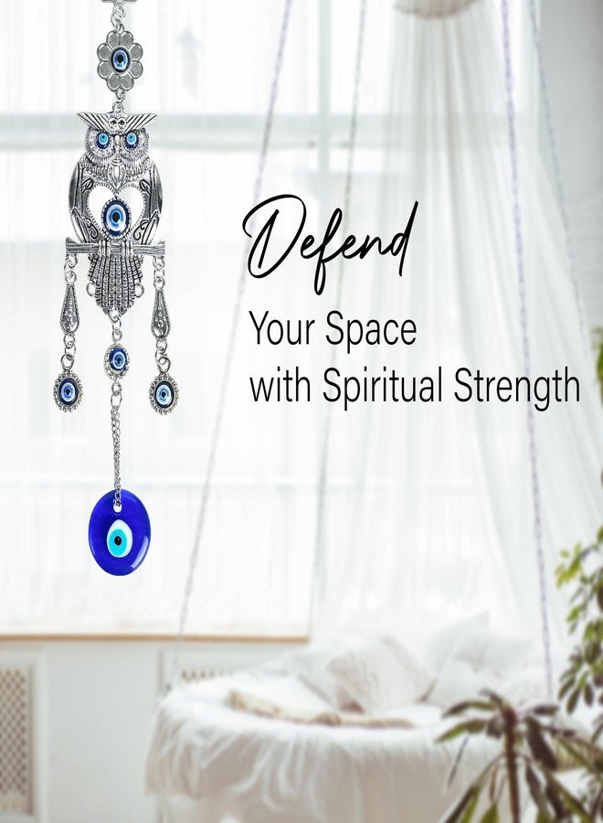 ZAICUS Metal Blue Evil Eye Owl Wall Hanging Protection, Good Luck, and Positive Energy Decor for Home & Office, Spiritual Guardian Symbol for Safety & Harmony, Ideal Gift for Loved Ones - Image 3
